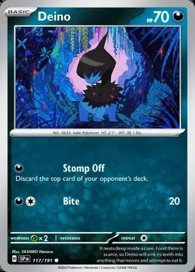 Deino 117/191 Surging Sparks Pokemon card