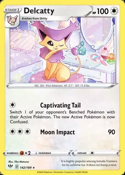 Delcatty 142/189 Darkness Ablaze Pokemon card