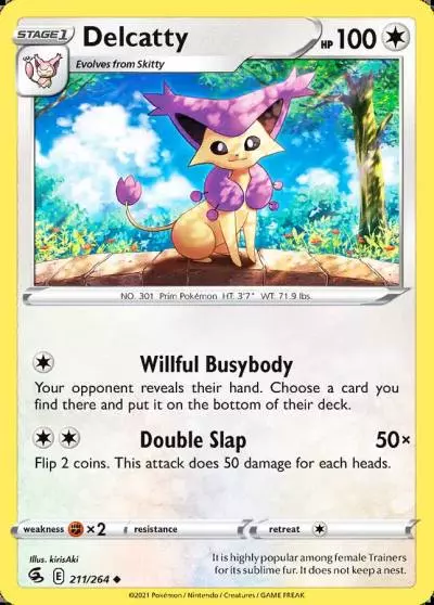 Delcatty 211/264 Fusion Strike Pokemon card