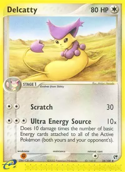 Delcatty 34/100 Sandstorm Pokemon card