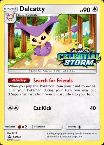 Delcatty SM132/248 SM Black Star Promos Pokemon card