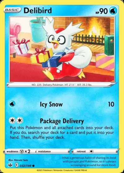 Delibird 32/198 Chilling Reign Pokemon card