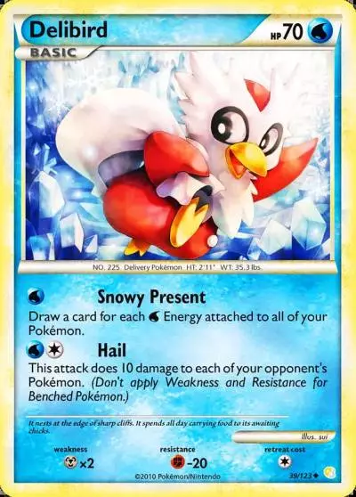 Delibird 39/123 HeartGold & SoulSilver Pokemon card