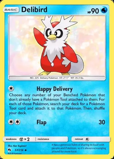 Delibird 57/214 Lost Thunder Pokemon card