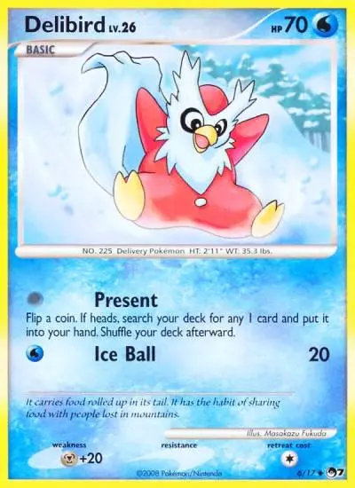 Delibird 6/17 POP Series 7 Pokemon card