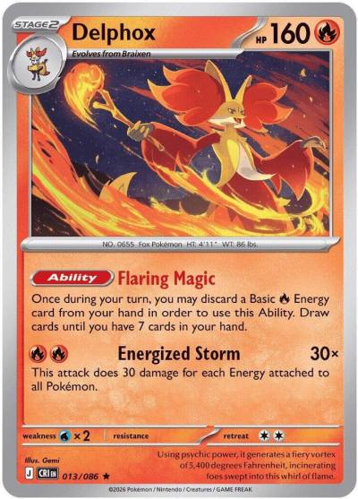 Delphox 13/86 Chaos Rising Pokemon card