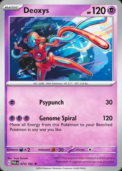 Deoxys 74/182 Paradox Rift Pokemon card