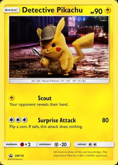 Detective Pikachu SM170/248 SM Black Star Promos Pokemon card