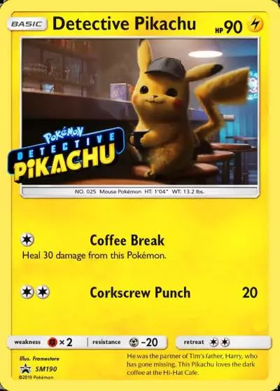 Detective Pikachu SM190/248 SM Black Star Promos Pokemon card