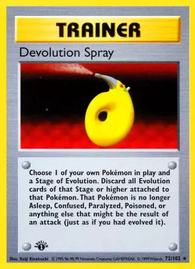 Devolution Spray 72/102 Base Pokemon card