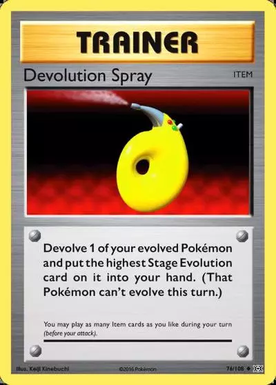 Devolution Spray 76/108 Evolutions Pokemon card