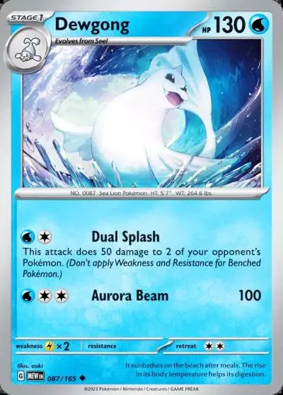 Dewgong 87/165 151 Pokemon card