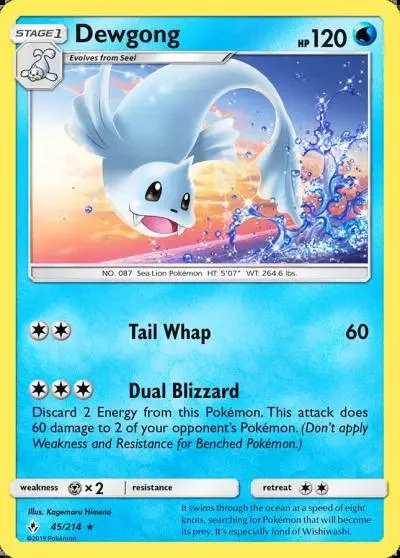 Dewgong 45/214 Unbroken Bonds Pokemon card