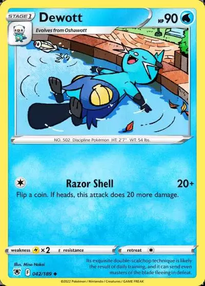 Dewott 42/189 Astral Radiance Pokemon card