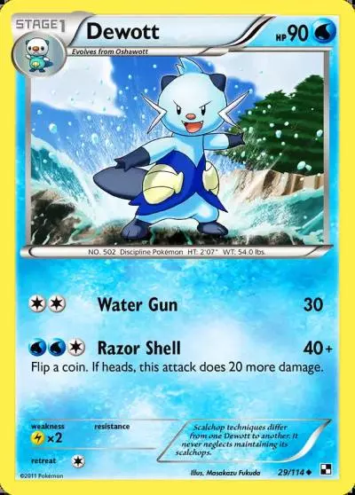 Dewott 29/114 Black & White Pokemon card