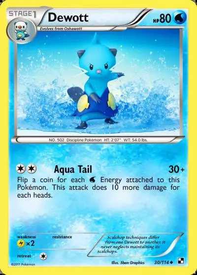 Dewott 30/114 Black & White Pokemon card