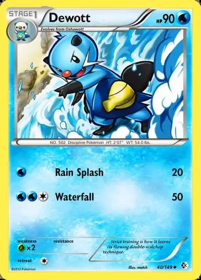 Dewott 40/149 Boundaries Crossed Pokemon card
