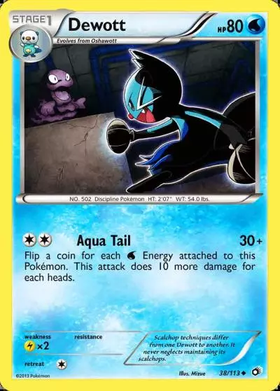 Dewott 38/113 Legendary Treasures Pokemon card