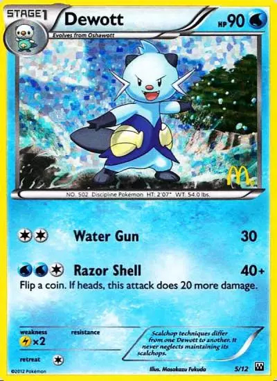 Dewott 5/12 McDonald's Collection 2012 Pokemon card