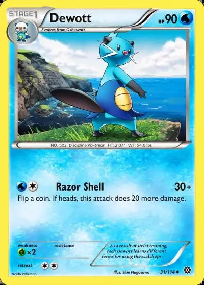 Dewott 31/114 Steam Siege Pokemon card
