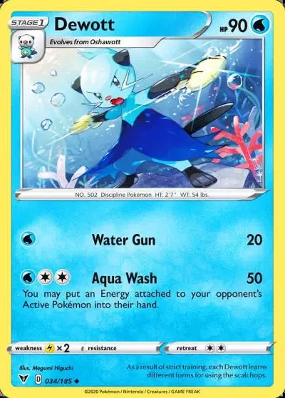Dewott 34/185 Vivid Voltage Pokemon card