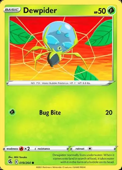 Dewpider 19/264 Fusion Strike Pokemon card