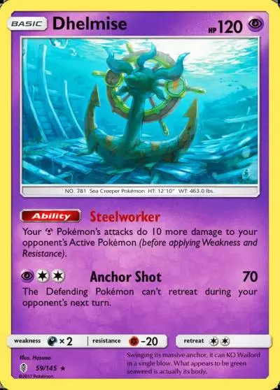 Dhelmise 59/145 Guardians Rising Pokemon card
