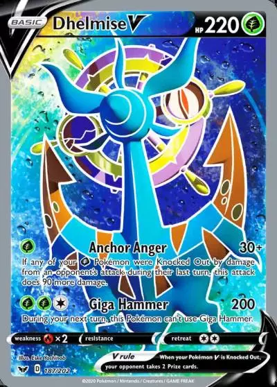 Dhelmise V 187/202 Sword & Shield Pokemon card