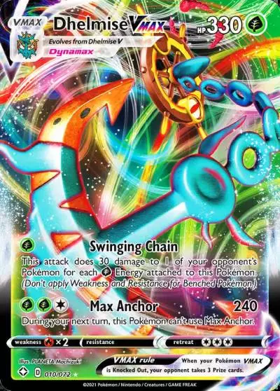 Dhelmise VMAX 10/72 Shining Fates Pokemon card