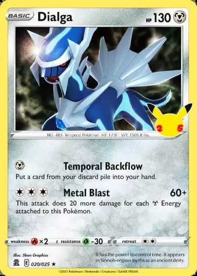 Dialga 20/25 Celebrations Pokemon card