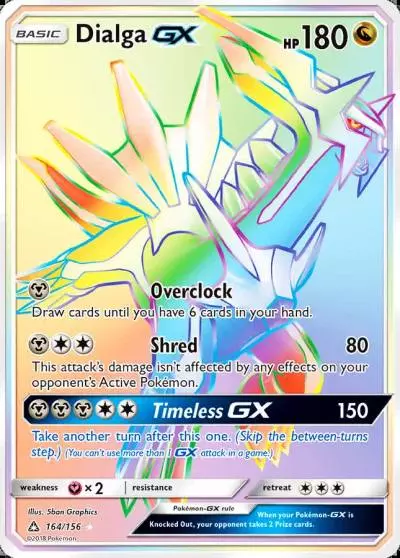 Dialga-GX 164/156 Ultra Prism Pokemon card