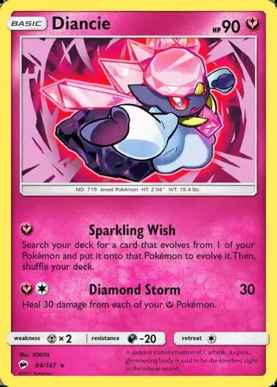 Diancie 94/147 Burning Shadows Pokemon card