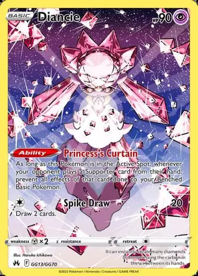 Diancie GG13/70 Crown Zenith Galarian Gallery Pokemon card