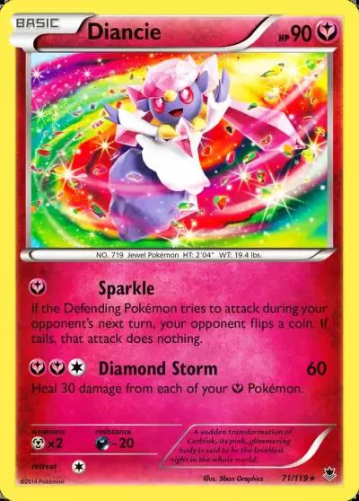 Diancie 71/119 Phantom Forces Pokemon card