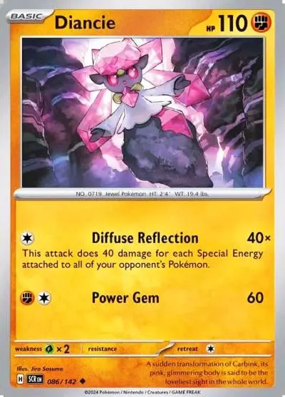Diancie 86/142 Stellar Crown Pokemon card