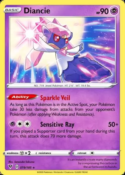 Diancie 79/185 Vivid Voltage Pokemon card