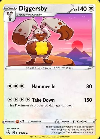 Diggersby 215/264 Fusion Strike Pokemon card