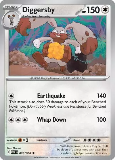 Diggersby 65/88 Perfect Order Pokemon card