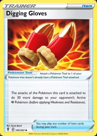 Digging Gloves 145/203 Evolving Skies Pokemon card