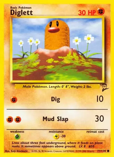 Diglett 71/130 Base Set 2 Pokemon card