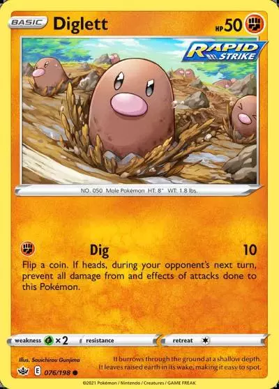 Diglett 76/198 Chilling Reign Pokemon card