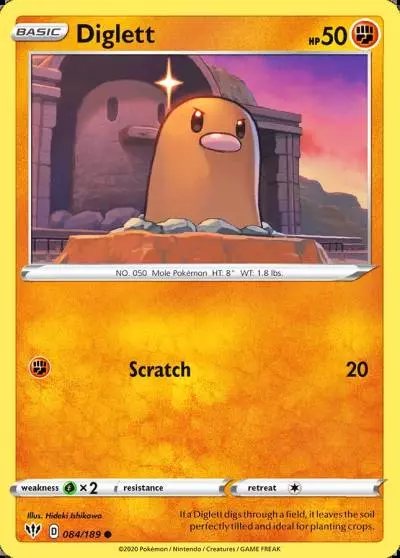 Diglett 84/189 Darkness Ablaze Pokemon card
