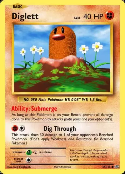 Diglett 55/108 Evolutions Pokemon card