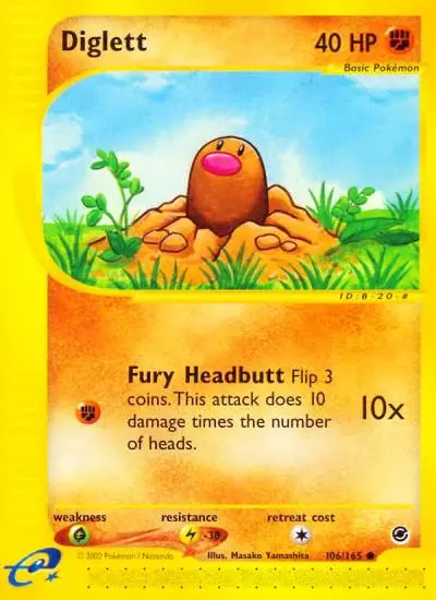 Diglett 106/165 Expedition Base Set Pokemon card