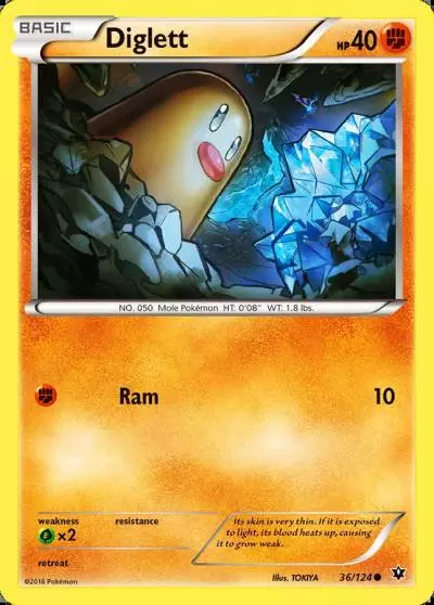 Diglett 36/124 Fates Collide Pokemon card