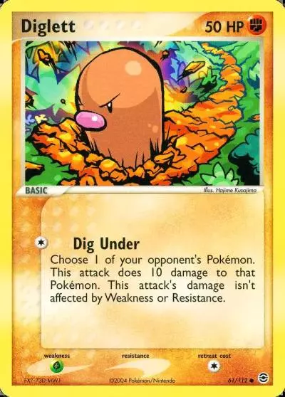 Diglett 61/112 FireRed & LeafGreen Pokemon card