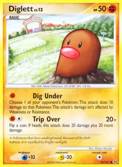 Diglett 72/127 Platinum Pokemon card