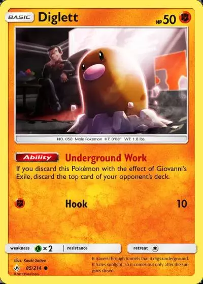 Diglett 85/214 Unbroken Bonds Pokemon card