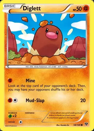 Diglett 58/146 XY Pokemon card