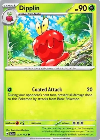 Dipplin 13/142 Stellar Crown Pokemon card